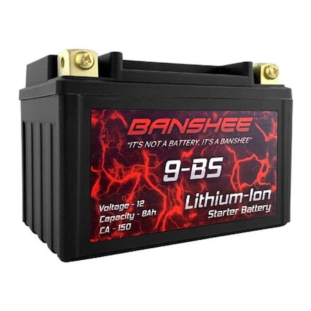 Banshee Banshee DLFP9-BS-06 12.8V 9-BS Lithium LiFePO4 Sealed Battery for Replacement YTX9-BS Motorcycle Scooter DLFP9-BS-06